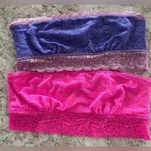 Victoria's Secret pink Bandeau Bra Bundle Set of 2 Size Large